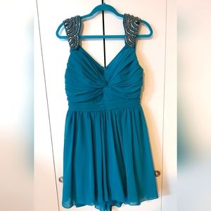 City Triangles deep teal short dress